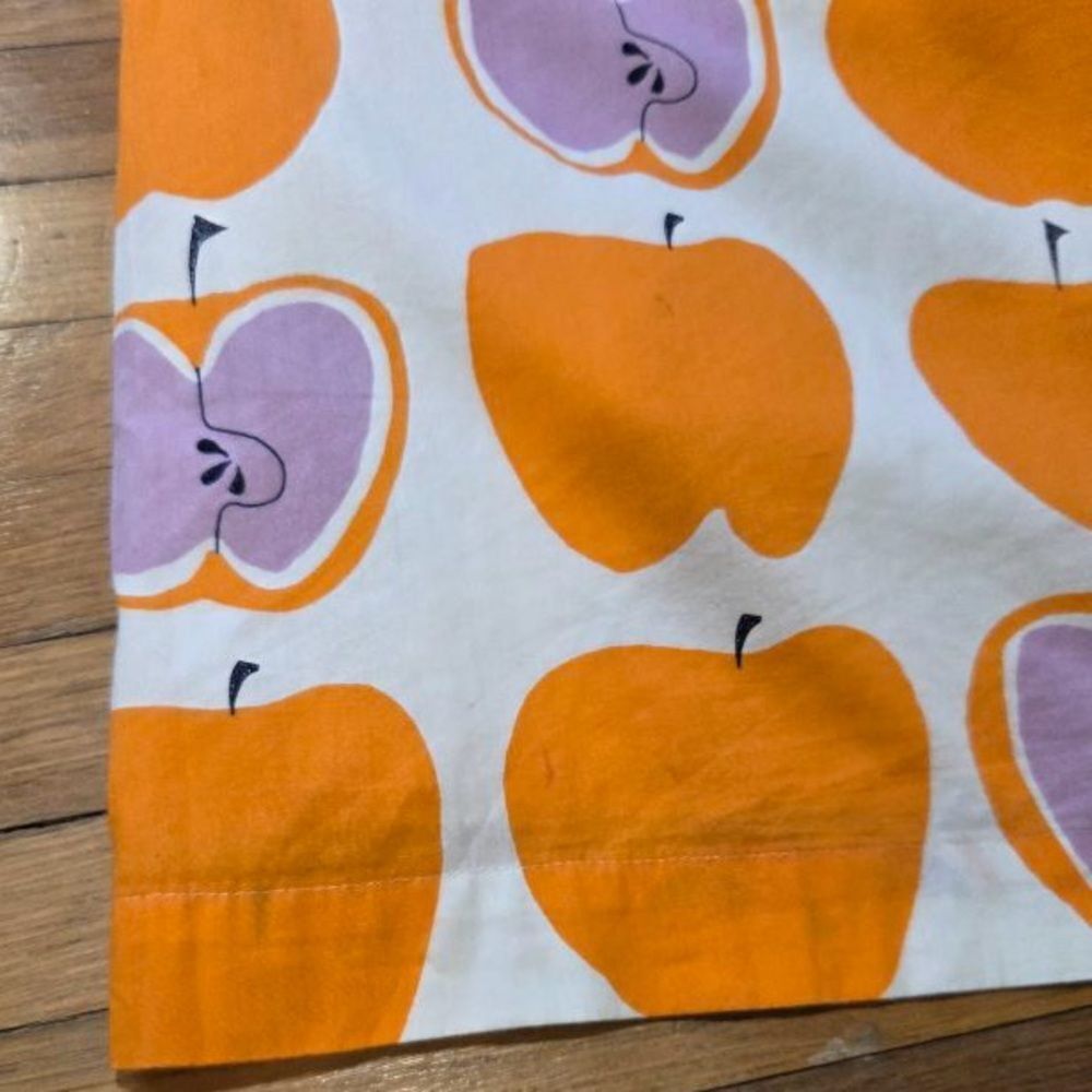 Boden Rare Apple Print Cotton Orange and White A-Line Skirt 12L - Picture 10 of 11